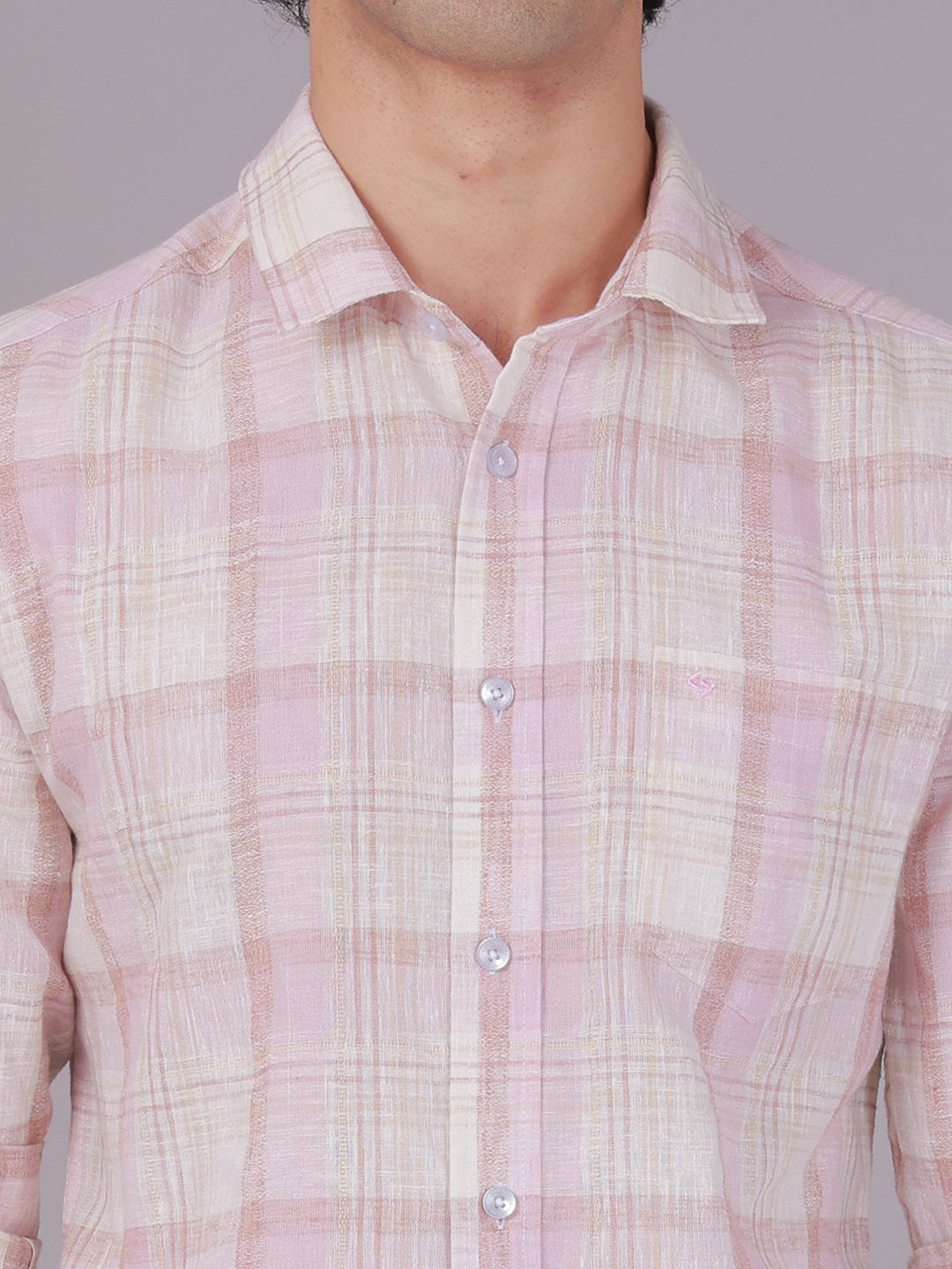 Classic Polo Men's Full Sleeve Multicolor Polo Neck Slim Fit Checked Cotton Casual Shirt | LSHR1-GN-02 B-FS-CHK-SF