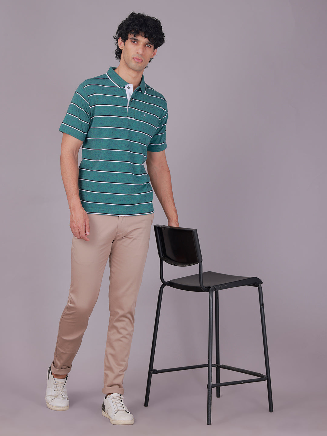 Classic Polo Men's Light Brown Moderate Fit Solid Cotton Blend Casual Trouser | TR1-CL-07 A-BRW-MF-LY