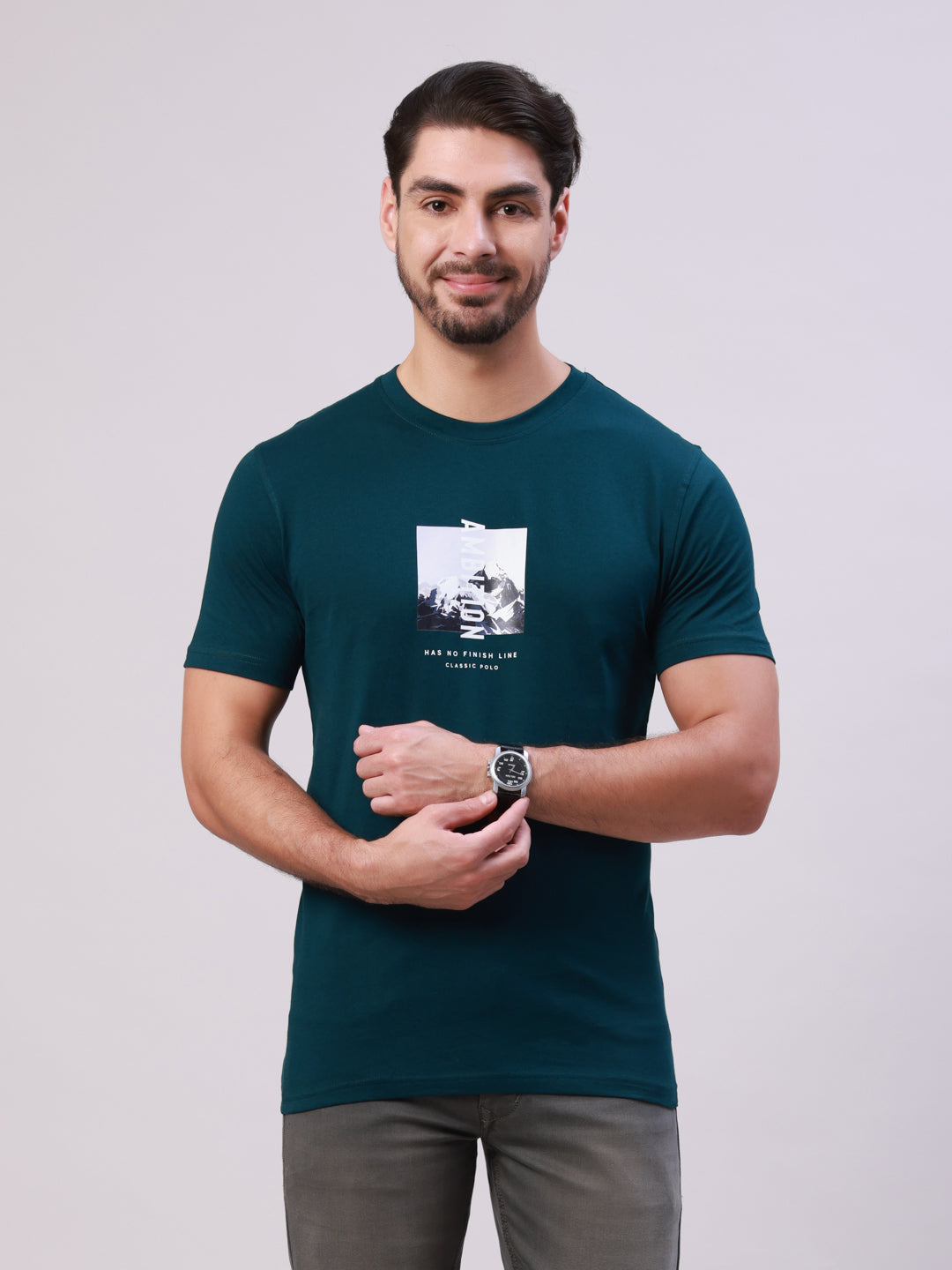 Classic Polo Men's Multicolor Crew Neck Printed Cotton Slim Fit T-Shirt | TOY-TRIO-913 SF C