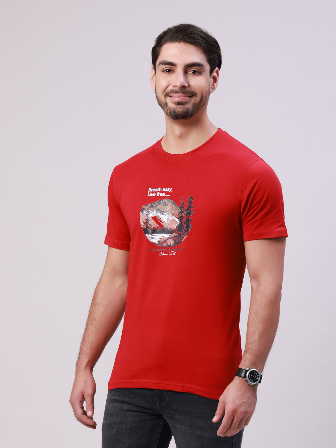 Classic Polo Men's Multicolor Crew Neck Printed Cotton Slim Fit T-Shirt | TOY-TRIO-913 SF C