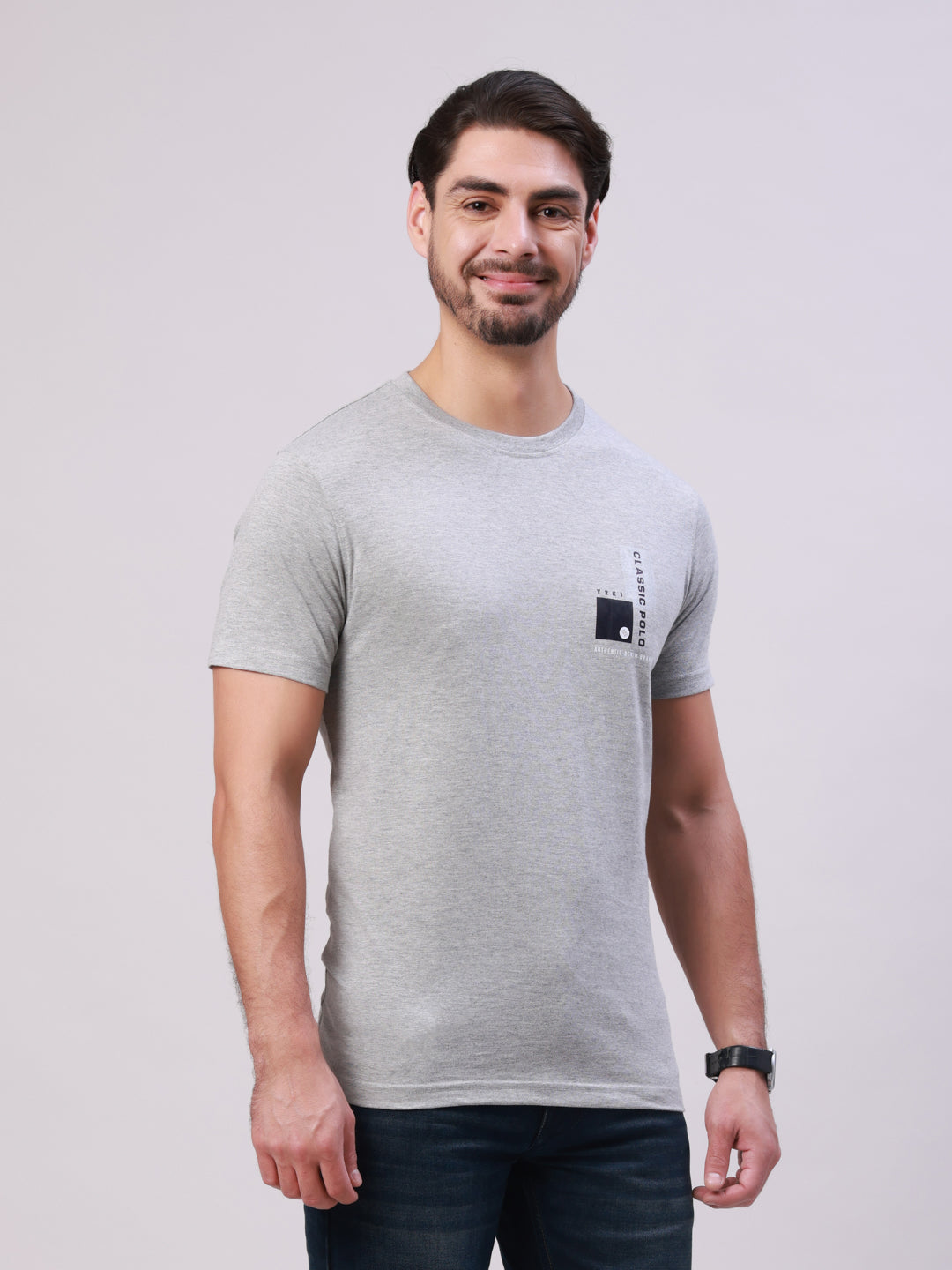 Classic Polo Men's Multicolor Crew Neck Printed Cotton Slim Fit T-Shirt | TOY-TRIO-913 SF C