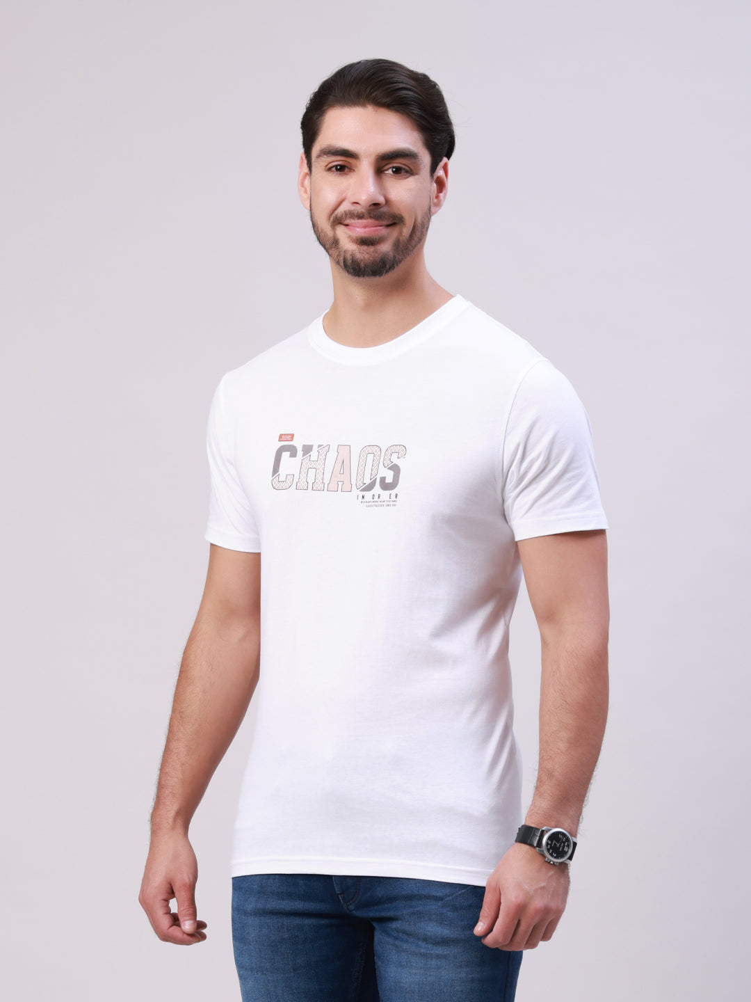 Classic Polo Men's Multicolor Crew Neck Printed Cotton Slim Fit T-Shirt | TOY-TRIO-911 SF C