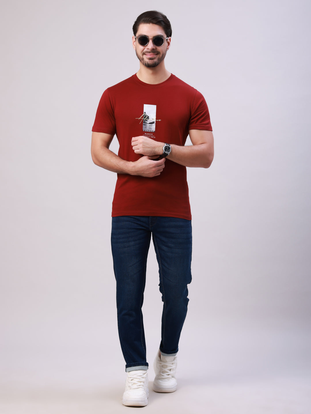 Classic Polo Men's Multicolor Crew Neck Printed Cotton Slim Fit T-Shirt | TOY-TRIO-914 SF C
