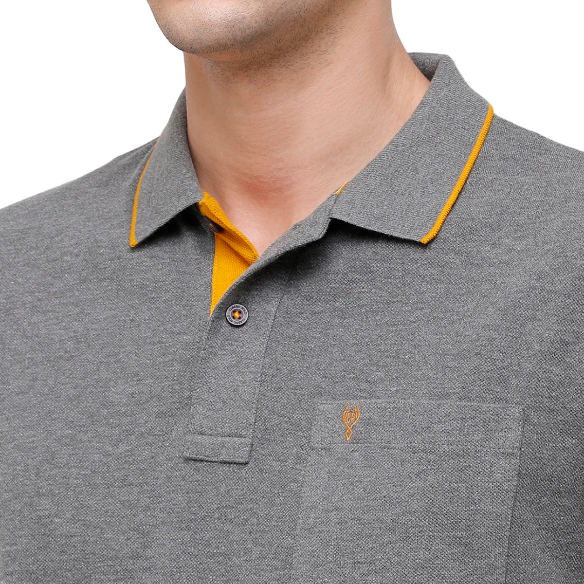 Classic Polo Men's Smart Double Pique Polo Half Sleeve Authentic Fit T-Shirt | Nova - Antra Melange