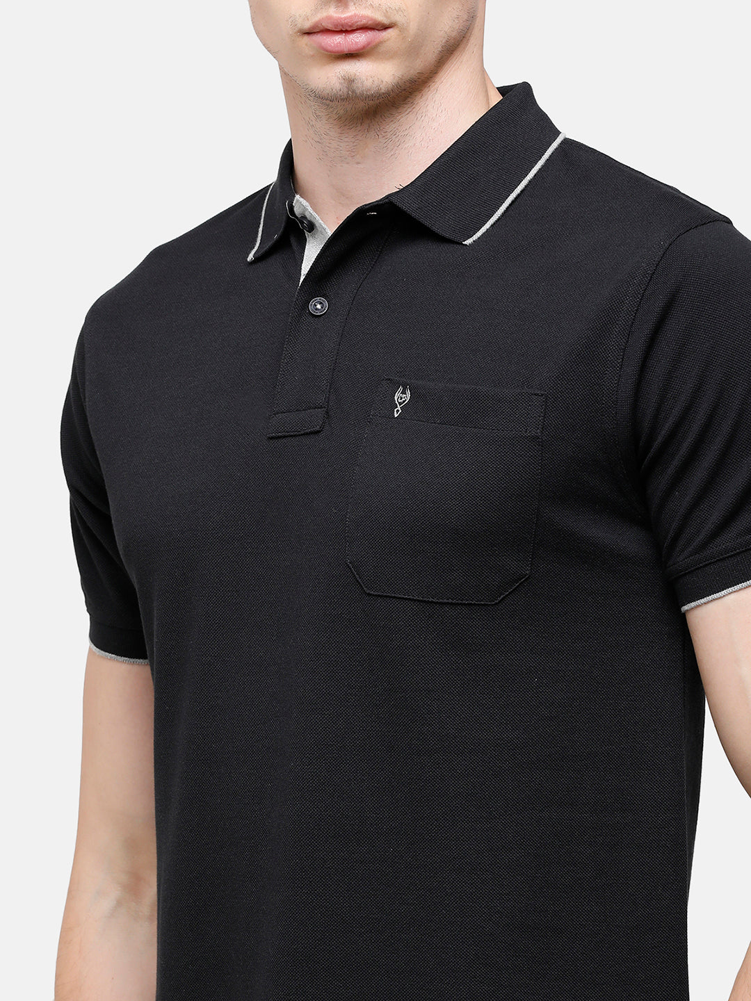 Classic Polo Men's Smart Double Pique Polo Half Sleeve Authentic Fit T-Shirt | Nova - Black