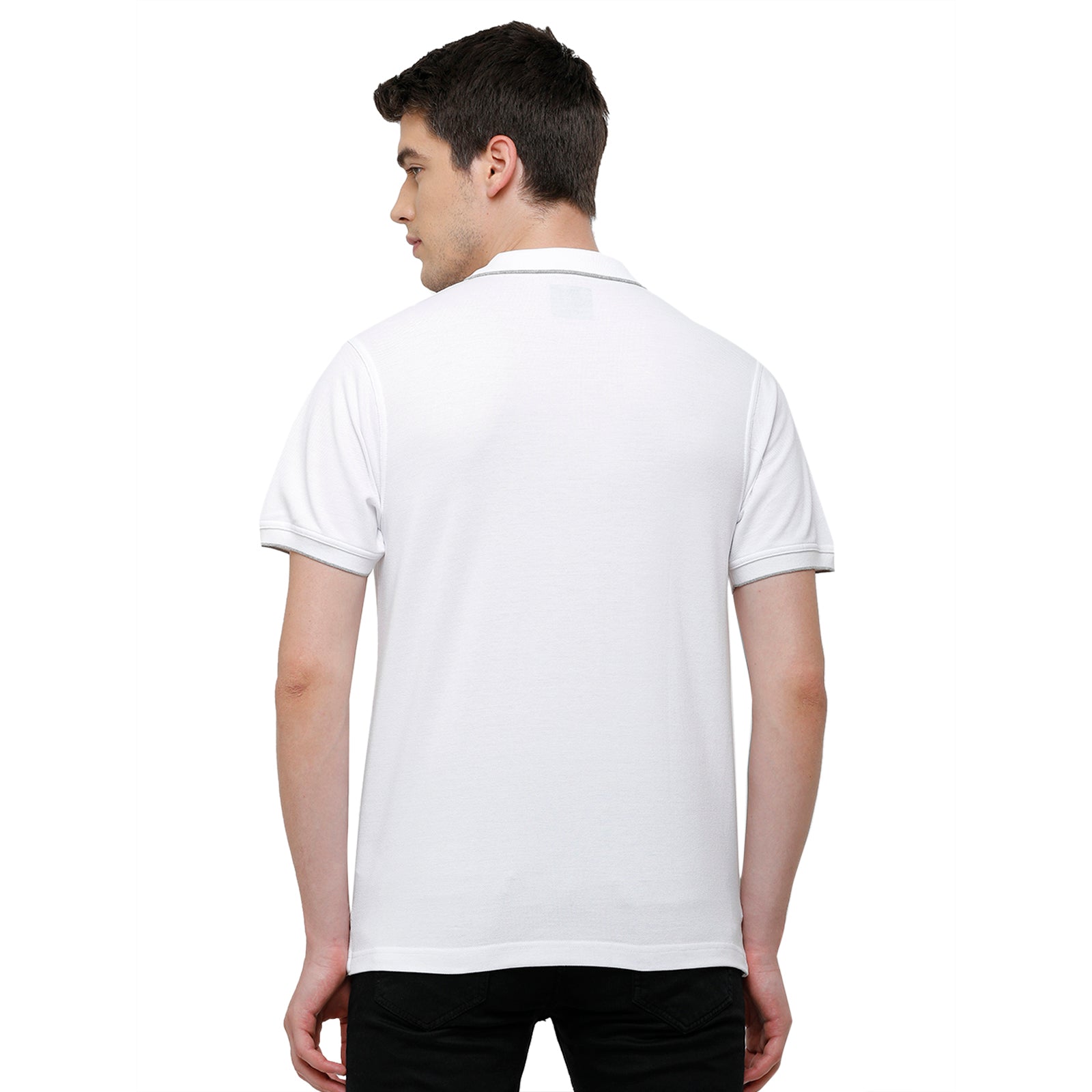 Classic Polo Men's Smart Double Pique Polo Half Sleeve Authentic Fit T-Shirt | Nova - White