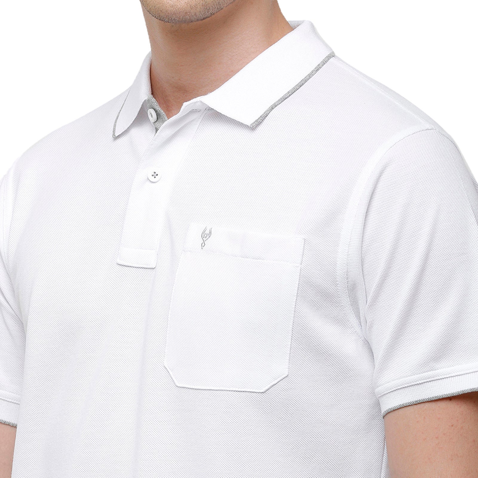 Classic Polo Men's Smart Double Pique Polo Half Sleeve Authentic Fit T-Shirt | Nova - White