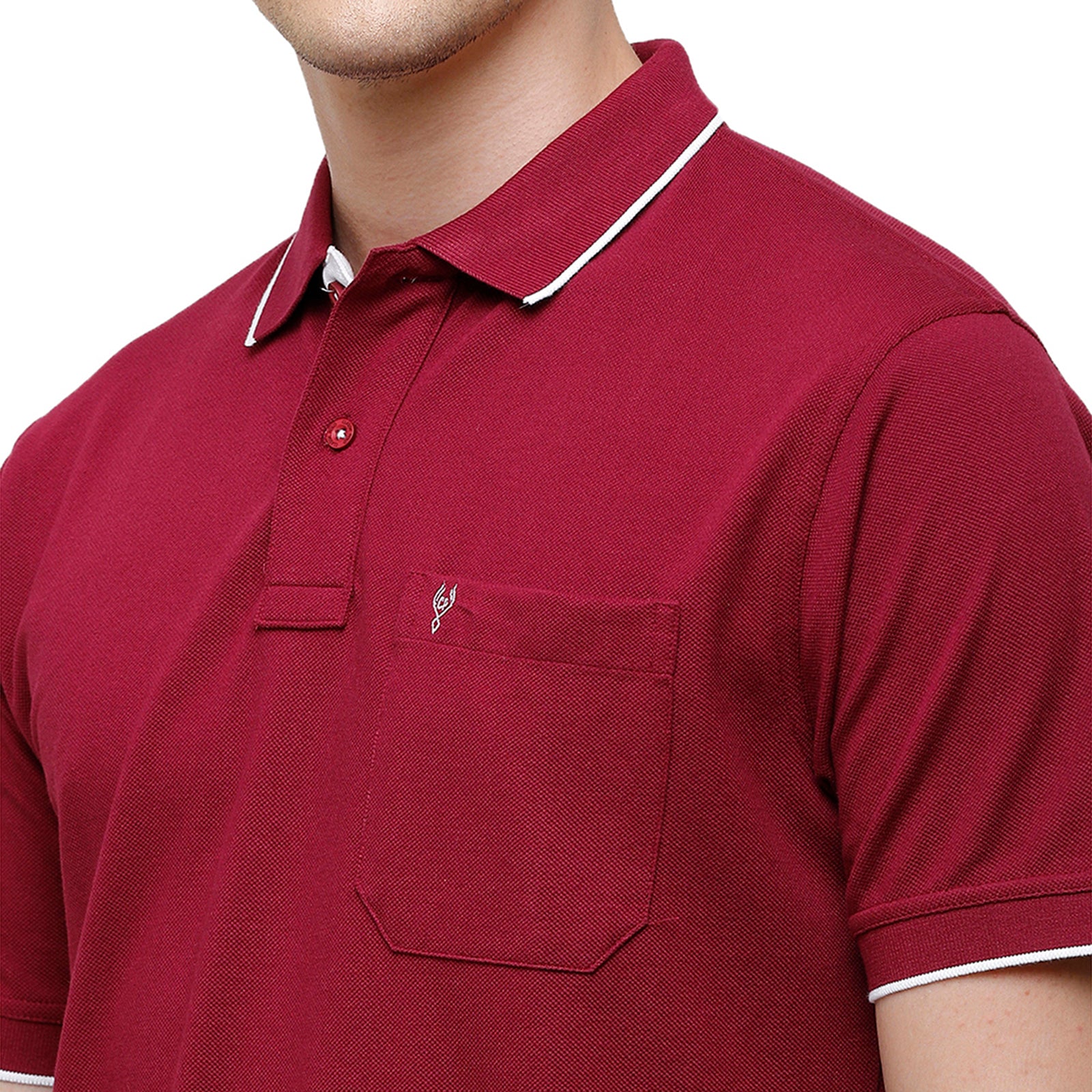 Classic Polo Men's Smart Double Pique Polo Half Sleeve Authentic Fit T-Shirt | Nova - Burgundy