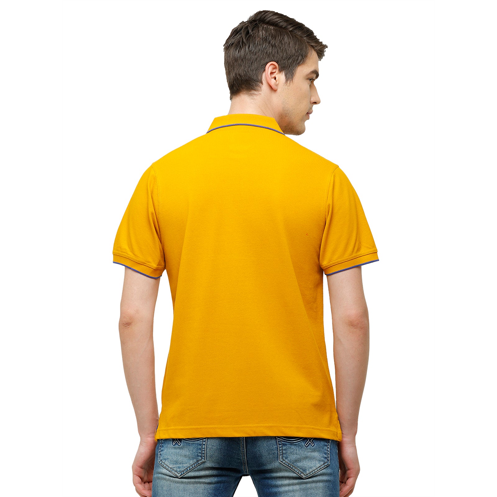 Classic Polo Men's Smart Double Pique Polo Half Sleeve Authentic Fit T-Shirt | Nova - G.Yellow