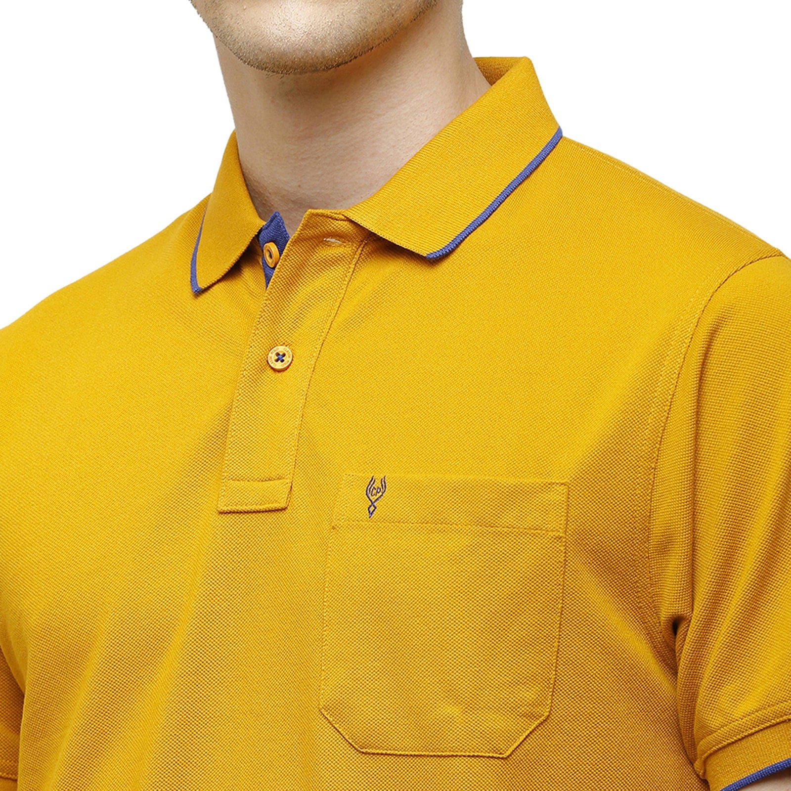 Classic Polo Men's Smart Double Pique Polo Half Sleeve Authentic Fit T-Shirt | Nova - G.Yellow