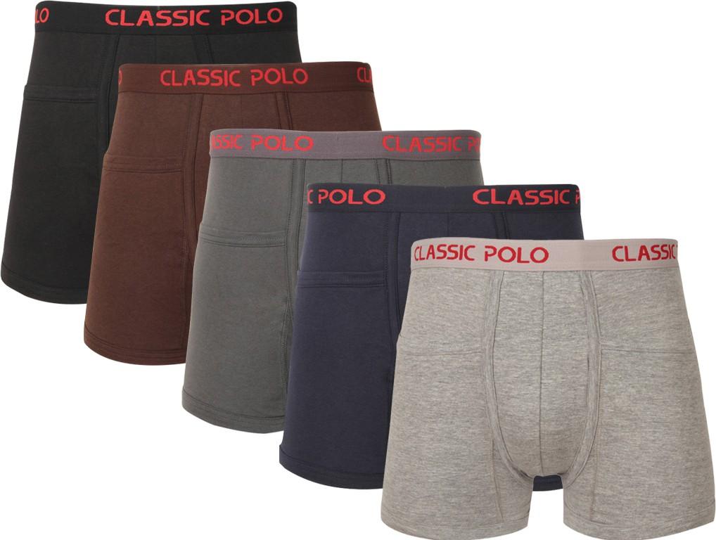 Polo Ralph Lauren Classic Cotton Boxer Brief 3-Pack, L, Black / Red / Grey  