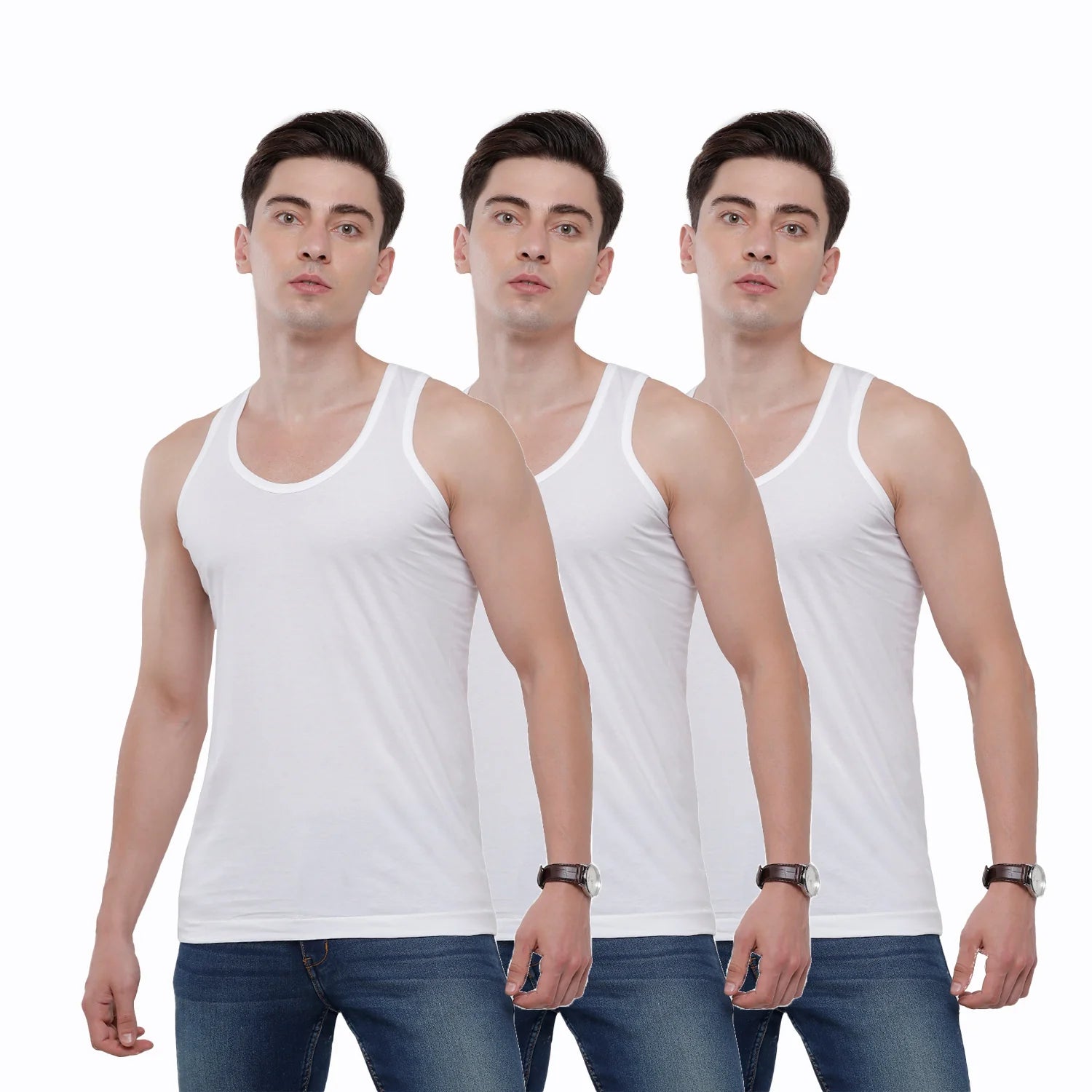 Combo Pack @1999- Round Neck Tees-3,Vest-3,Brief-2
