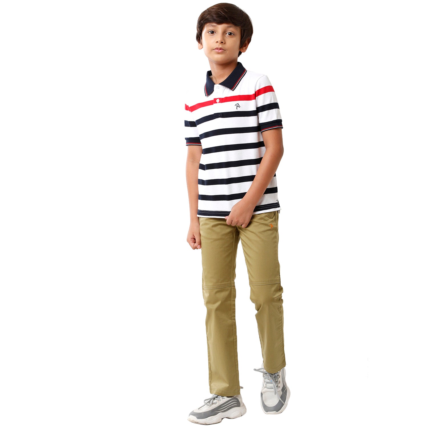 Classic Polo Bro Boys Striped Half Sleeve Slim Fit White Color T-Shirt - BBP 10 T-shirt Classic Polo 
