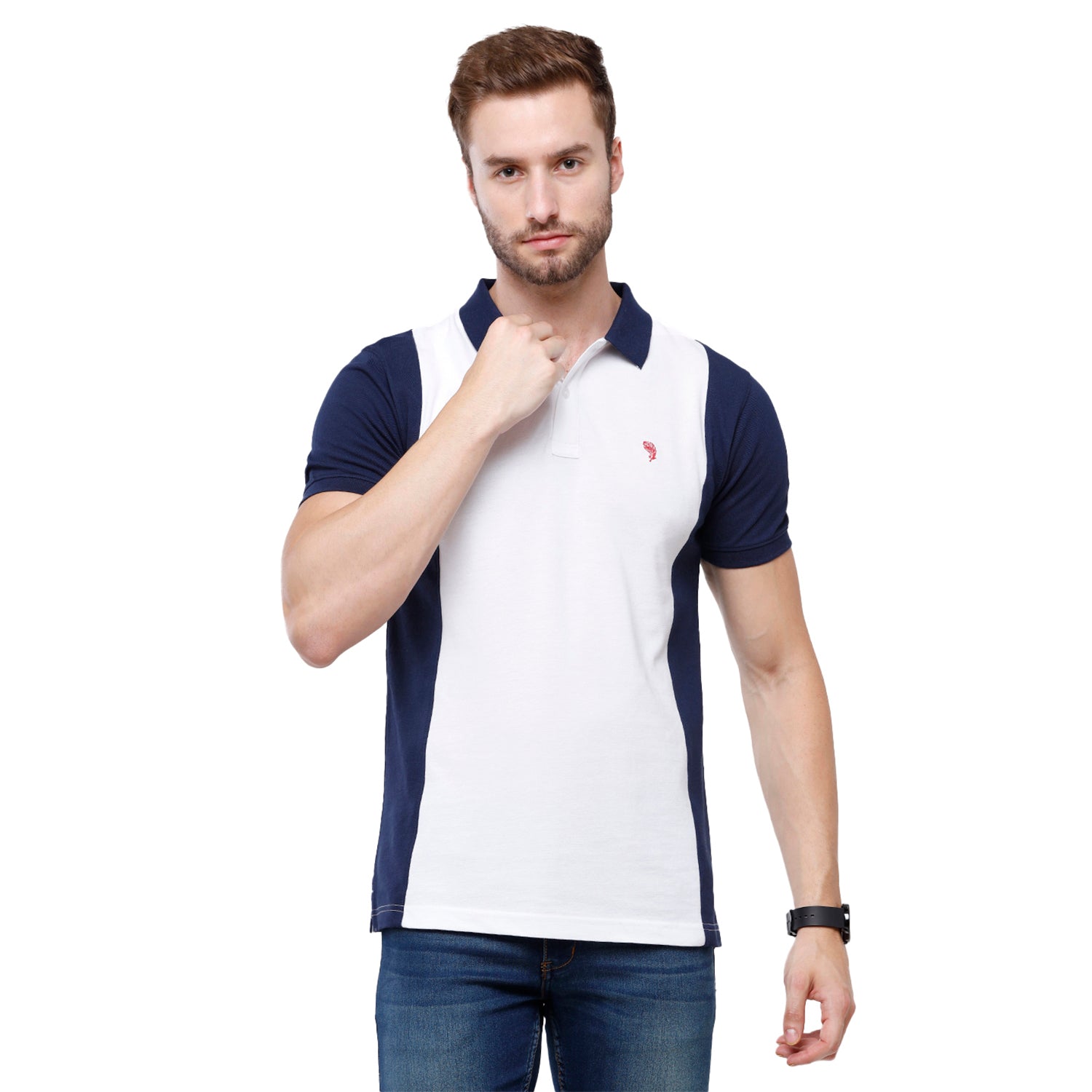 Swiss Club Mens Color Block Slim Fit Half Sleeve Polo Neck T-Shirt (STAG - 210 A SF P) T-shirt Swiss Club 