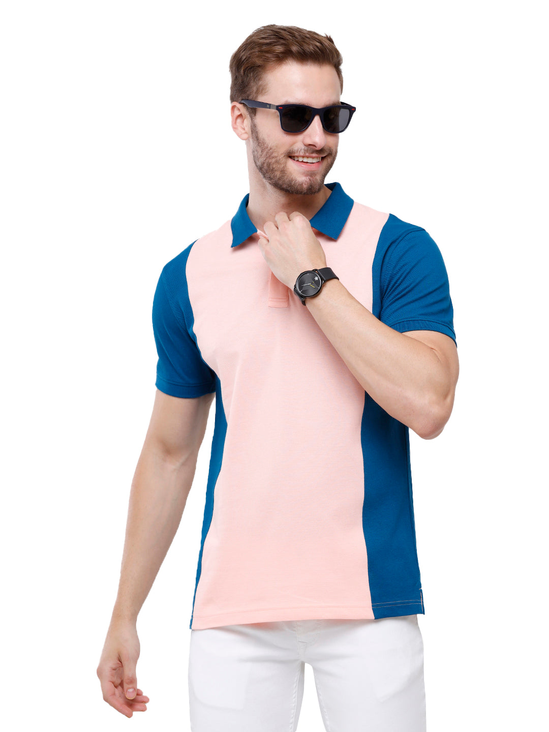Swiss Club Mens Color Block Slim Fit Half Sleeve Polo Neck T-Shirt (STAG - 210 B SF P) T-shirt Swiss Club 