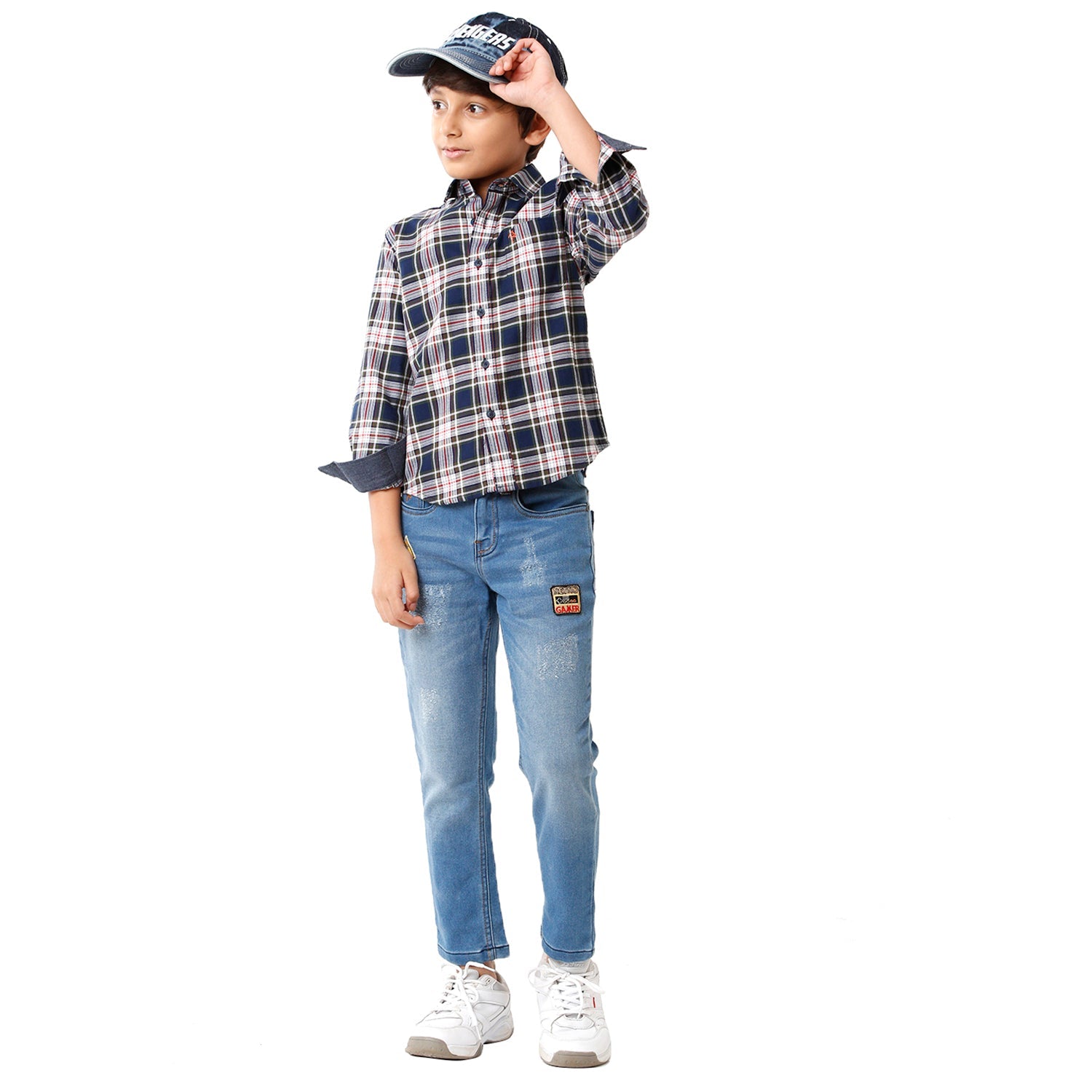 Classic Polo Bro Boys Checked Full Sleeve Slim Fit Blue Color Shirt - BBSH S2 15 B Shirts Classic Polo 