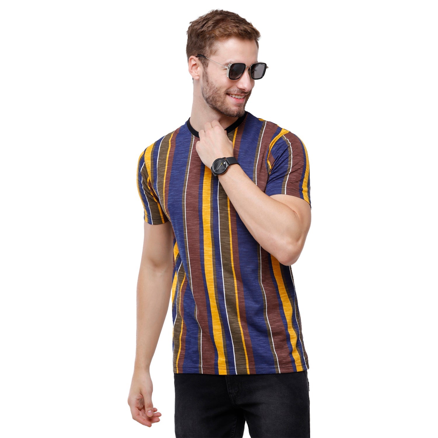 Swiss Club Mens Multi Printed Slim Fit Half Sleeve Round Neck T-Shirt (CUB - 45 A SF C) T-shirt Swiss Club 