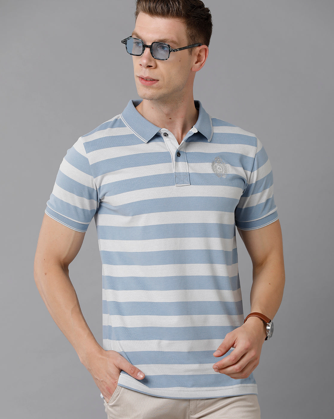 Classic Polo Men's Cotton Striped Slim Fit Multicolor T-Shirt | Cpeg - 286 A