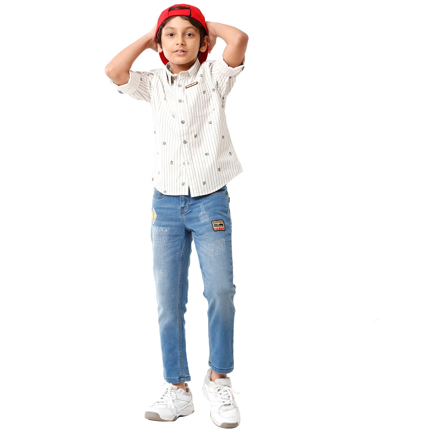 Classic Polo Bro Boys Printed Full Sleeve Slim Fit White Color Shirt - BBSH S2 01 B Shirts Classic Polo 