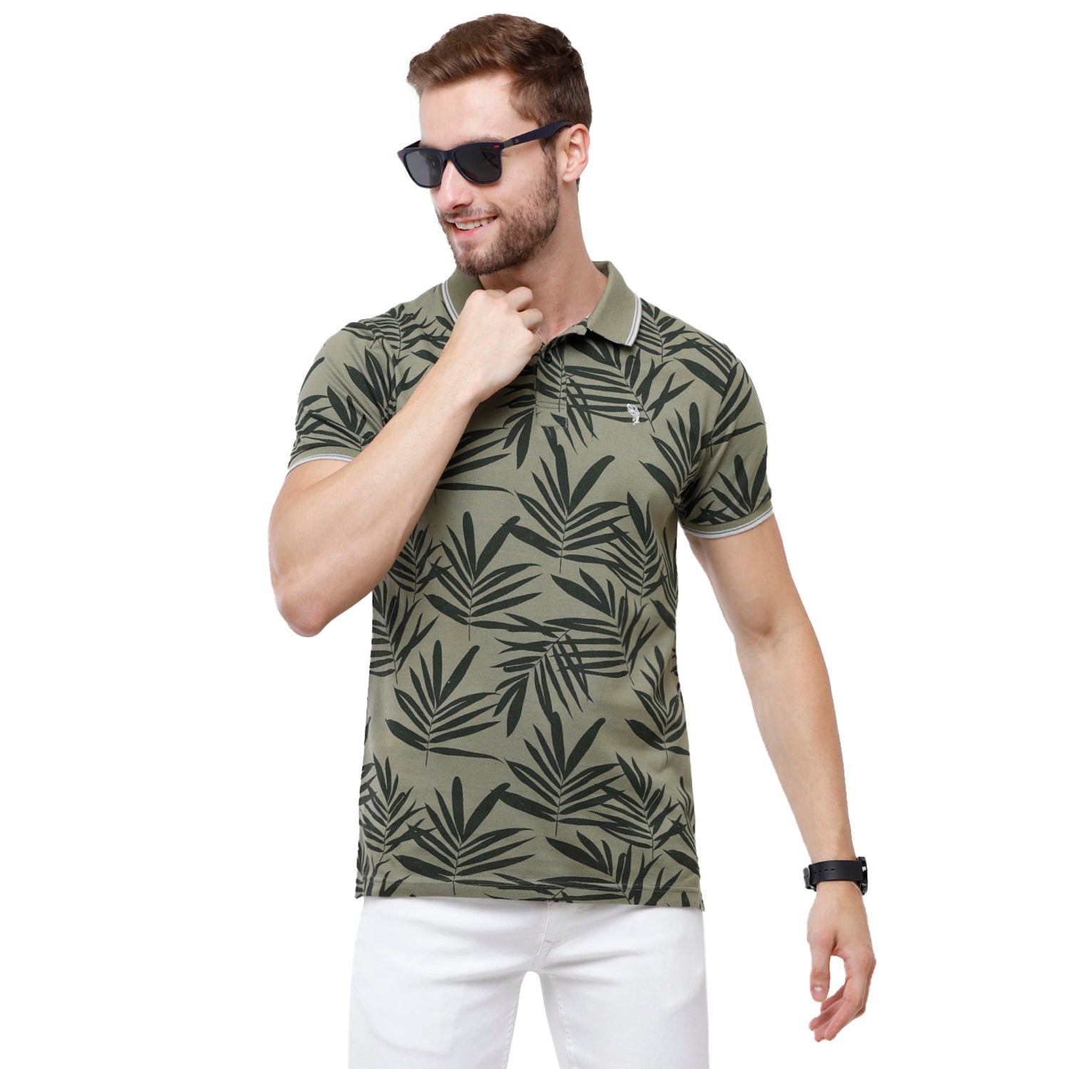 Swiss Club Mens Printed Slim Fit Half Sleeve Polo Neck T-Shirt (STAG - 209 B SF P) T-shirt Swiss Club 