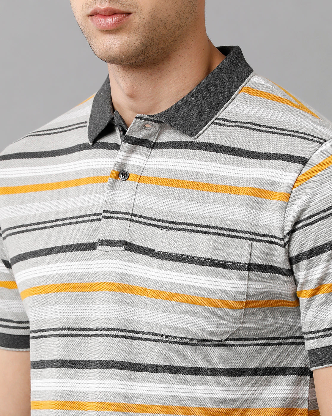 Classic Polo Mens Cotton Blend Striped Half Sleeve Slim Fit Polo Neck Multicolor T-Shirt | Adore 175 A