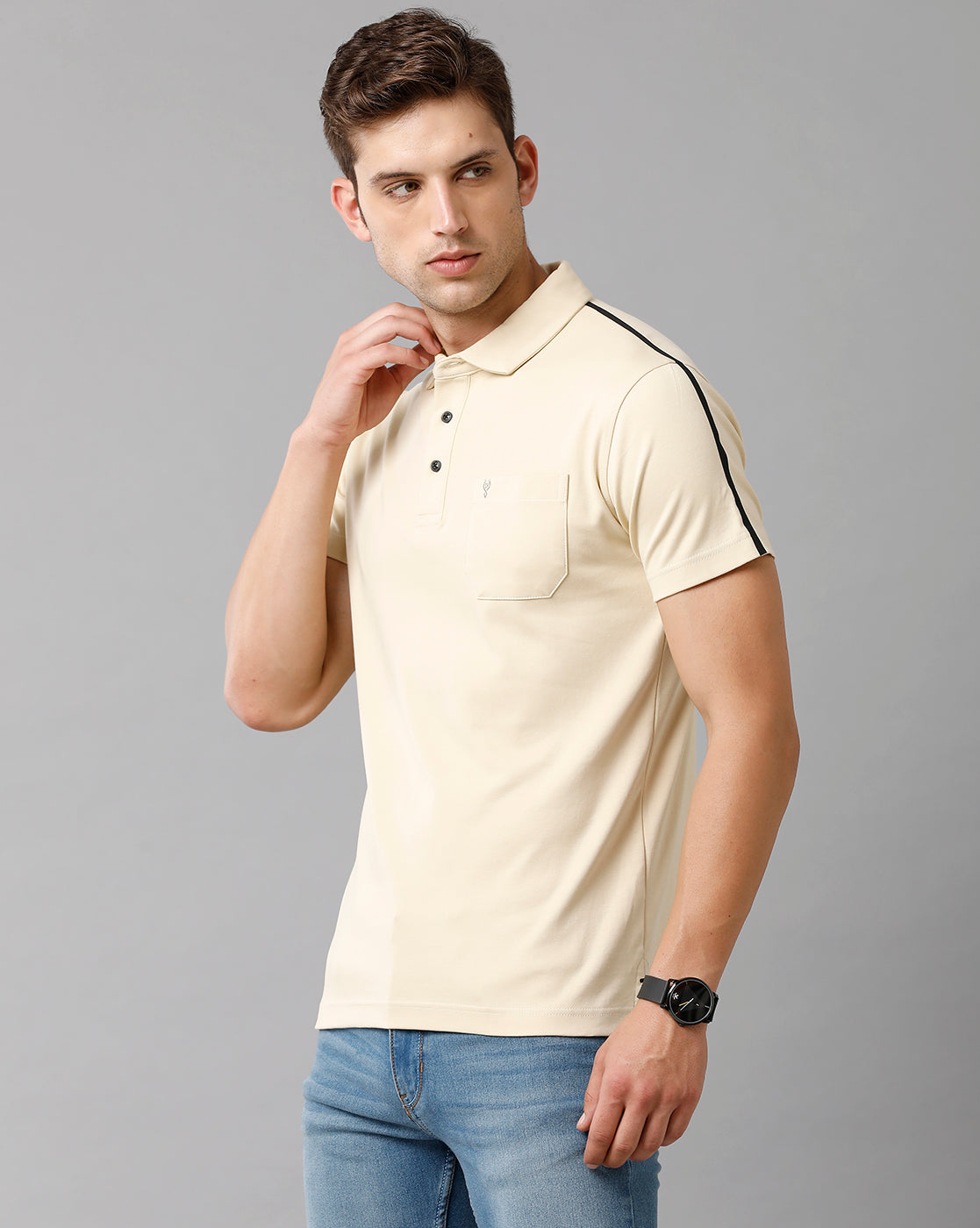 Classic Polo Mens Cotton Solid Half Sleeve Slim Fit Polo Neck Yellow Color T-Shirt | Prm 740 C