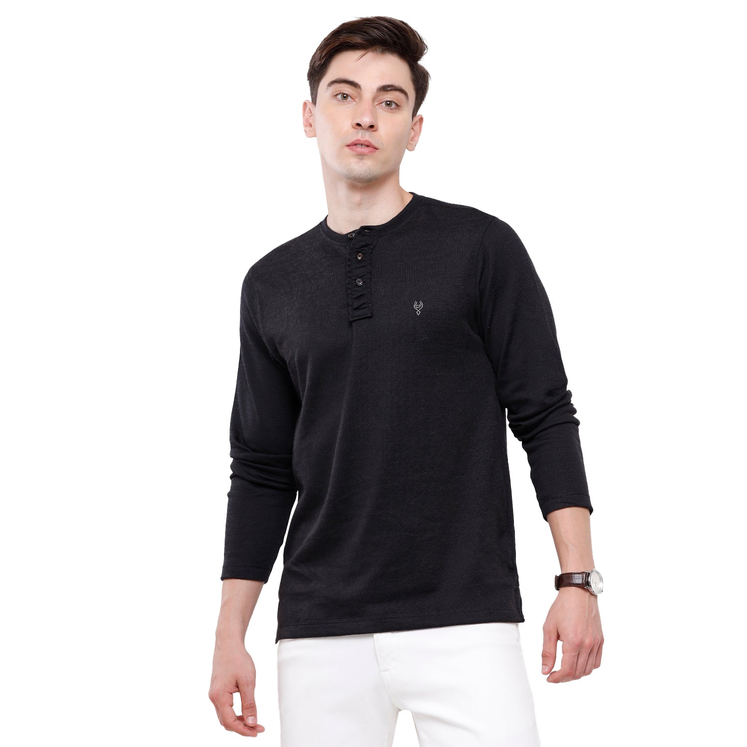 Classic Polo Mens Solid Full Sleeve Slim Fit T-Shirt (VERNO - 271 J SF Y) T-shirt Classic Polo 