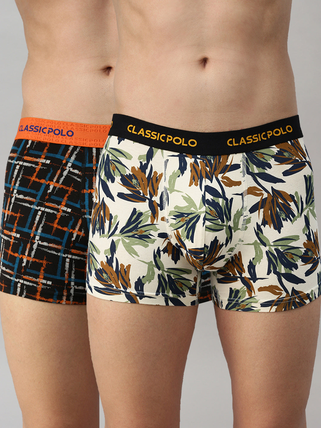 Classic Polo Men's Modal Printed Trunks | Glance - Black & Yellow (Pack of 2)