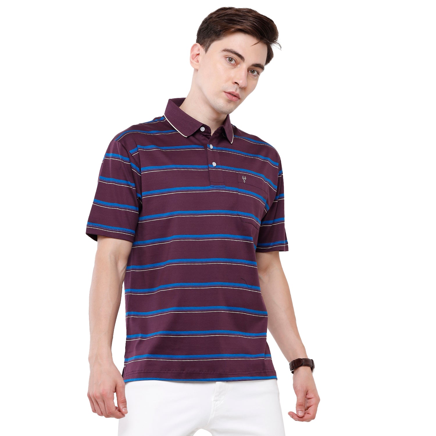 Classic Polo Mens Stripes Half Sleeve Authentic Fit T-Shirt (ULTIMO - 259 B AF P) T-shirt Classic Polo 