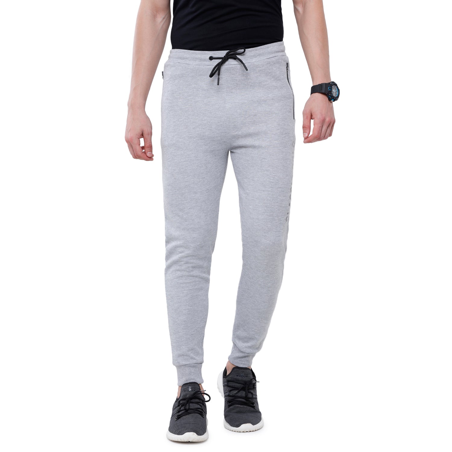 Classic Polo Men's White Solid Mélange Slim Fit Trendy Jogger Pant - Gioz-02 C Track Pants Classic Polo 