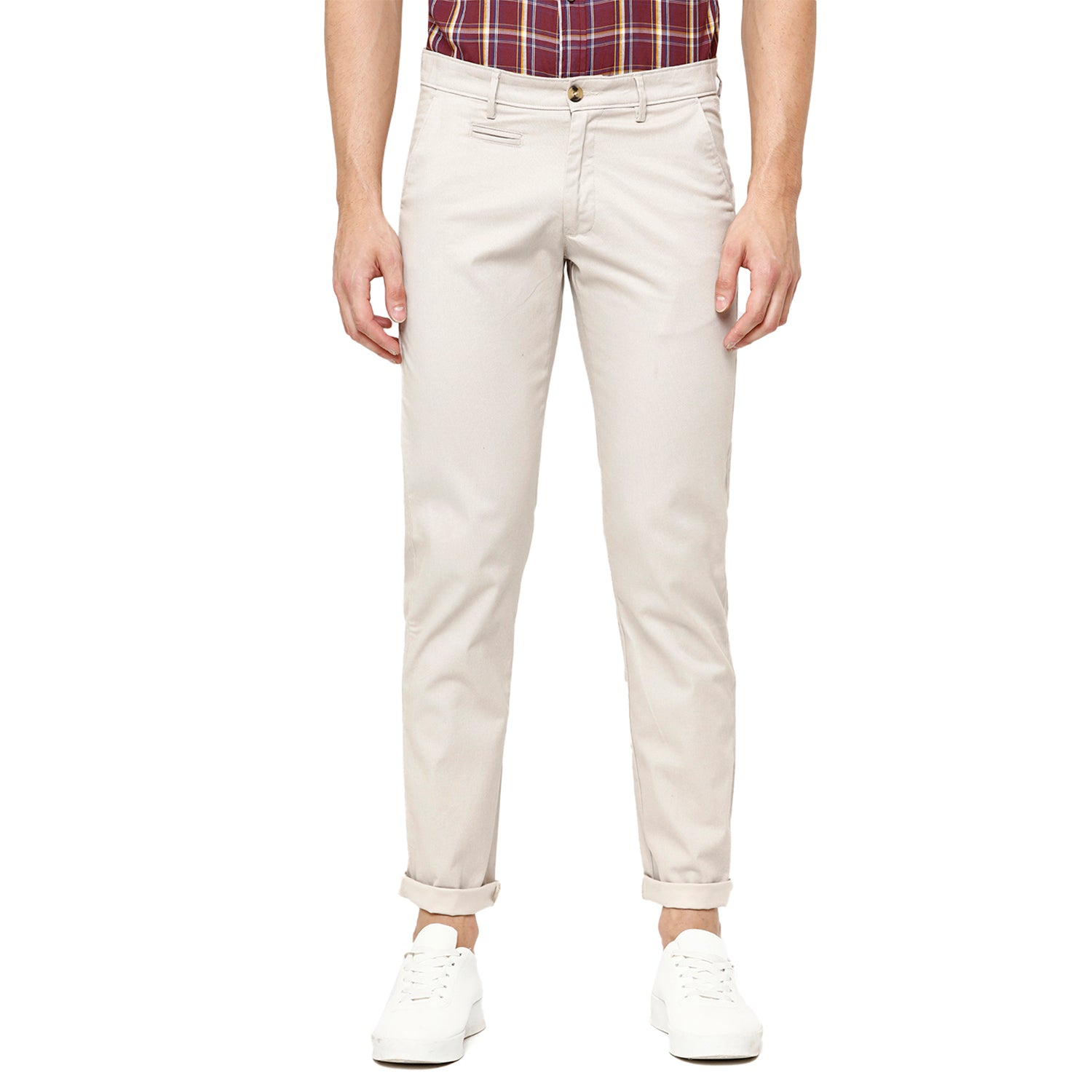 ALVIERO MARTINI PRIMA CLASSE - Cotton blend trousers with drawstring Natural