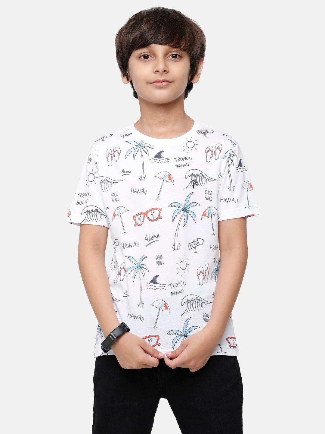 CP Boys 100% Cotton Printed Slim Fit Round Neck T-Shirt T-shirt Classic Polo 
