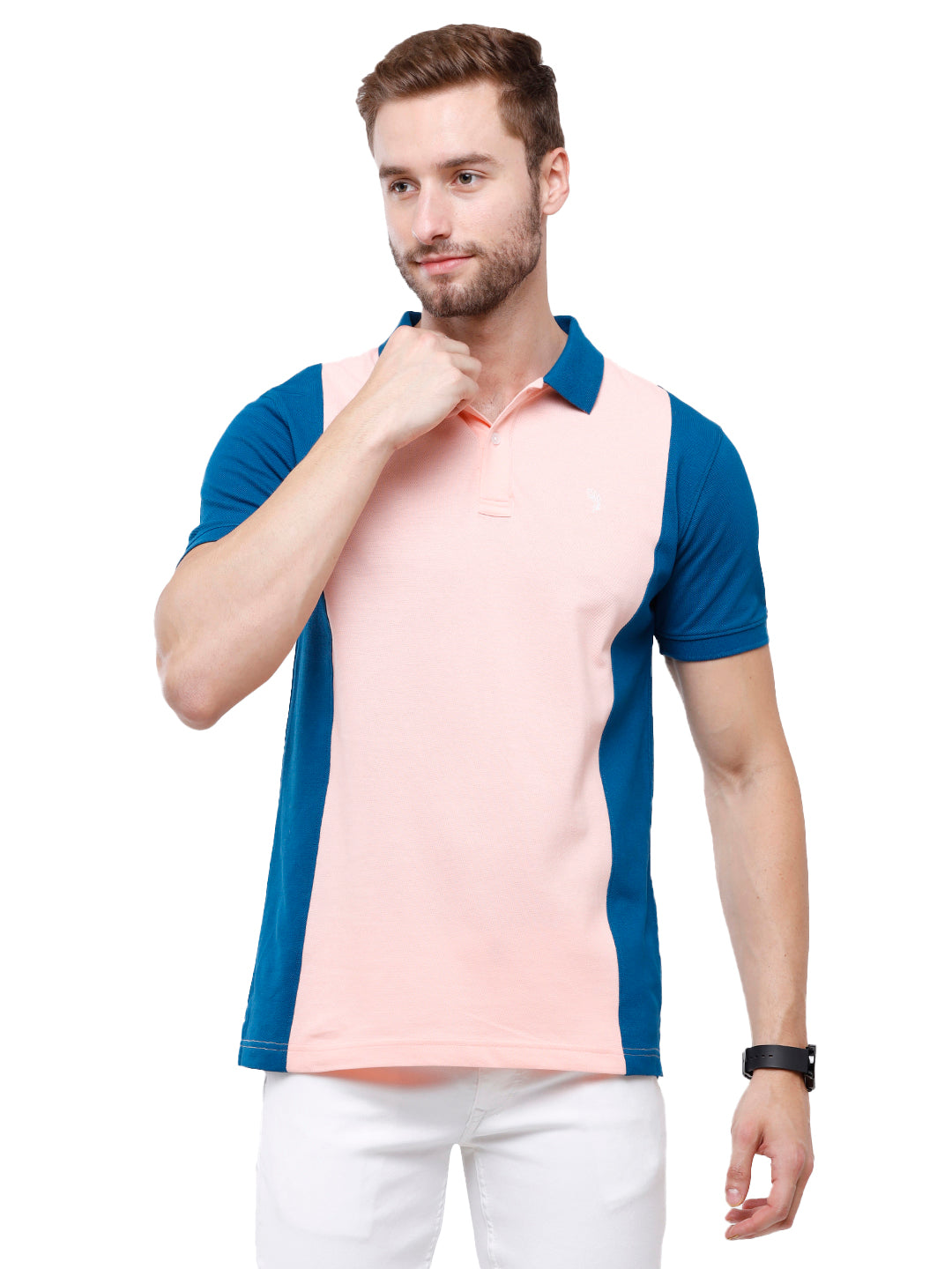Swiss Club Mens Color Block Slim Fit Half Sleeve Polo Neck T-Shirt (STAG - 210 B SF P) T-shirt Swiss Club 