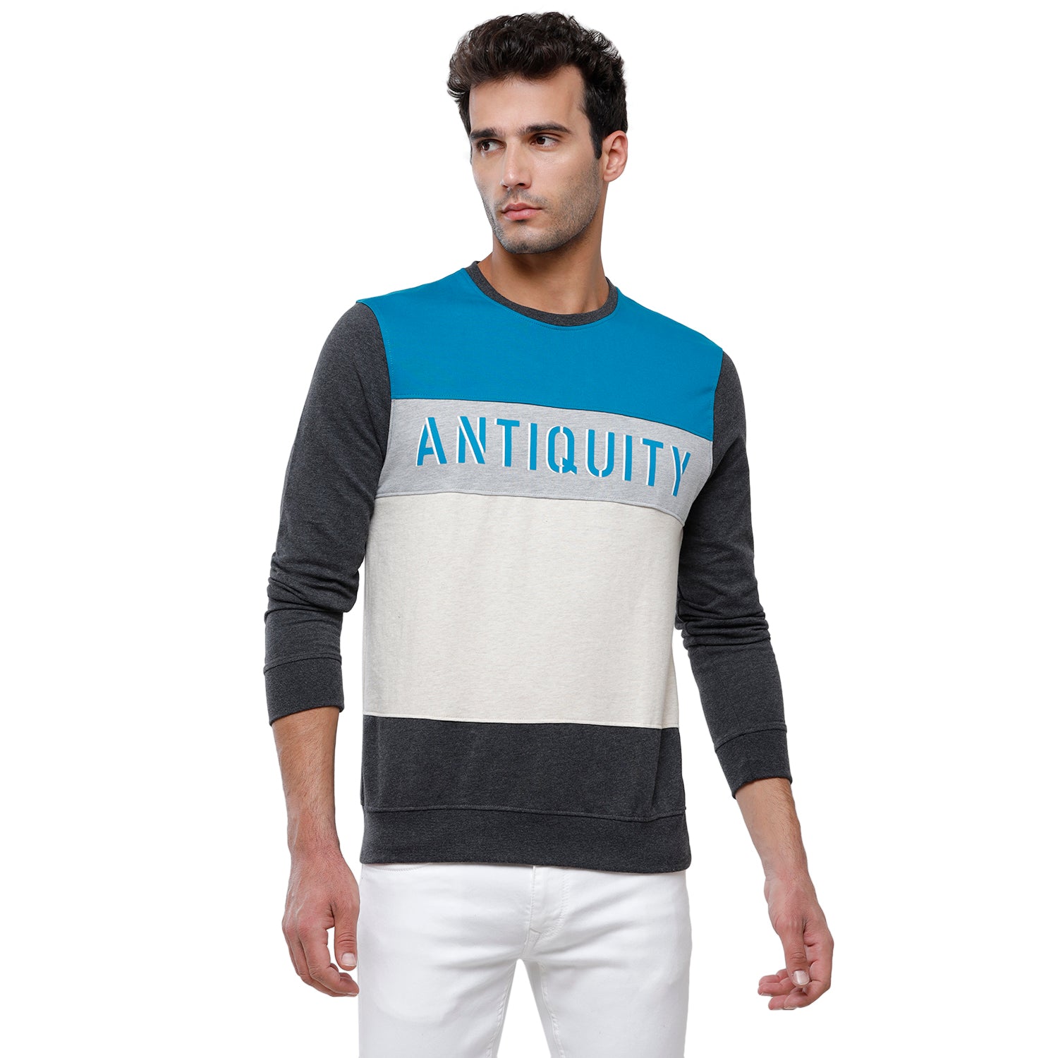 Classic Polo Men's Color Block Full Sleeve Multi Round neck Sweat Shirt - CPSS-315B Sweat Shirts Classic Polo 