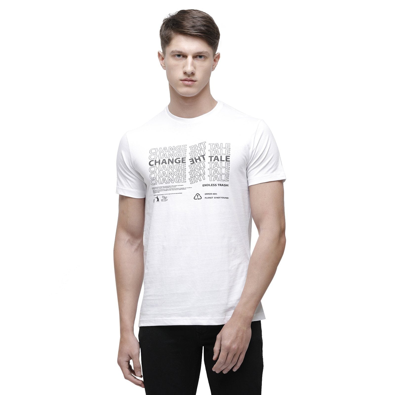 Classic polo Men's Round Neck Half Sleeve White 100% Cotton T-Shirt BALENO - 361 A SF C T-shirt Classic Polo 
