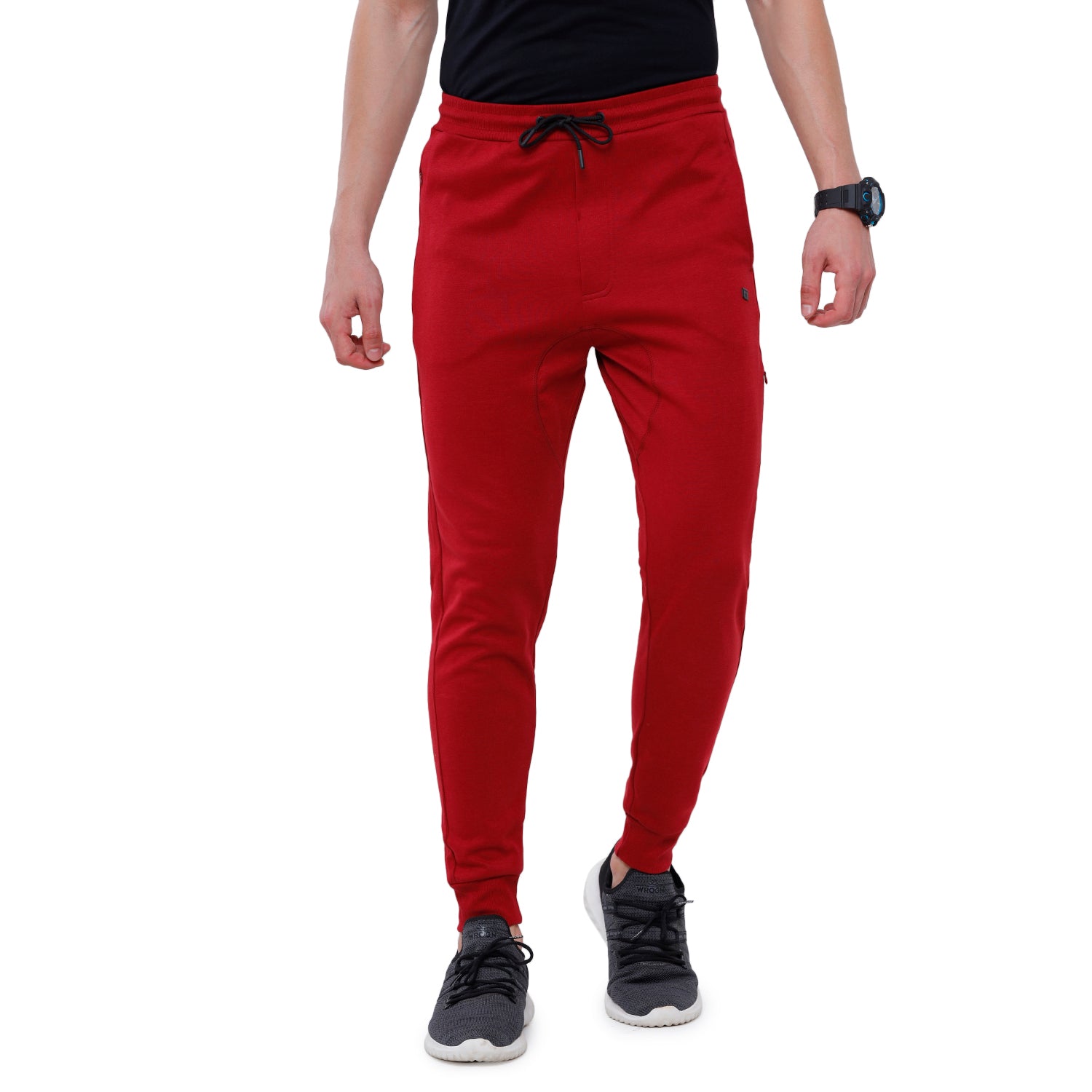 Classic Polo Men's Red Solid Mélange Slim Fit Stylish Jogger Pant - Gioz-03 A Track Pants Classic Polo 