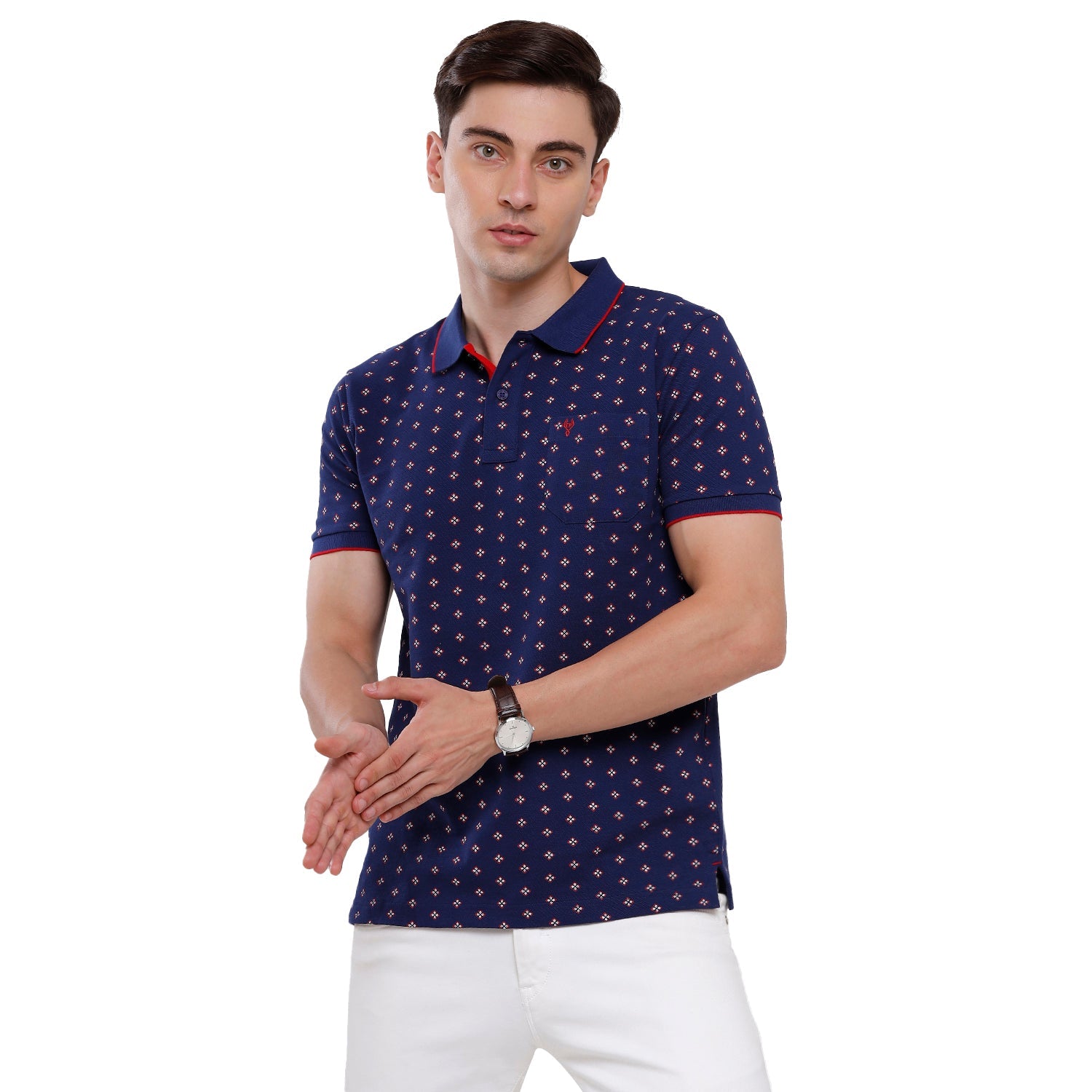 Classic Polo Mens Printed Half Sleeve Slim Fit T-Shirt (BEAU - 130 A SF P) T-shirt Classic Polo 