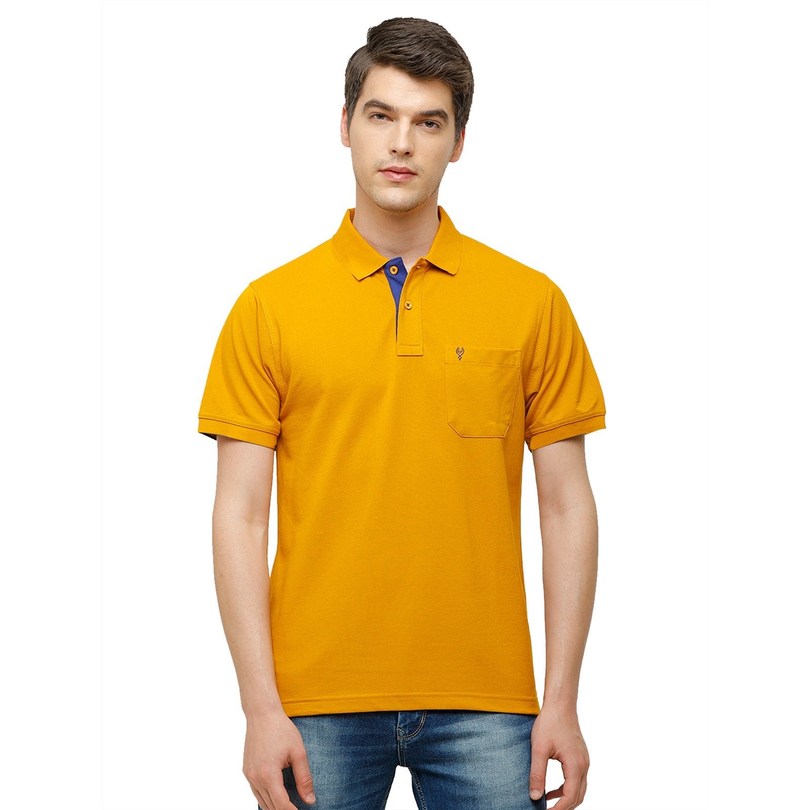 Men's Yellow Authentic Fit Polo T-Shirt - 4SSN211 T-shirt Classic Polo 