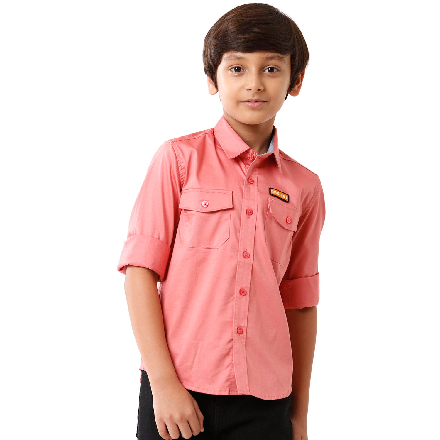 Classic Polo Bro Boys Solid Full Sleeve Slim Fit Pink Color Shirt - BBSH S2 38 A Shirts Classic Polo 