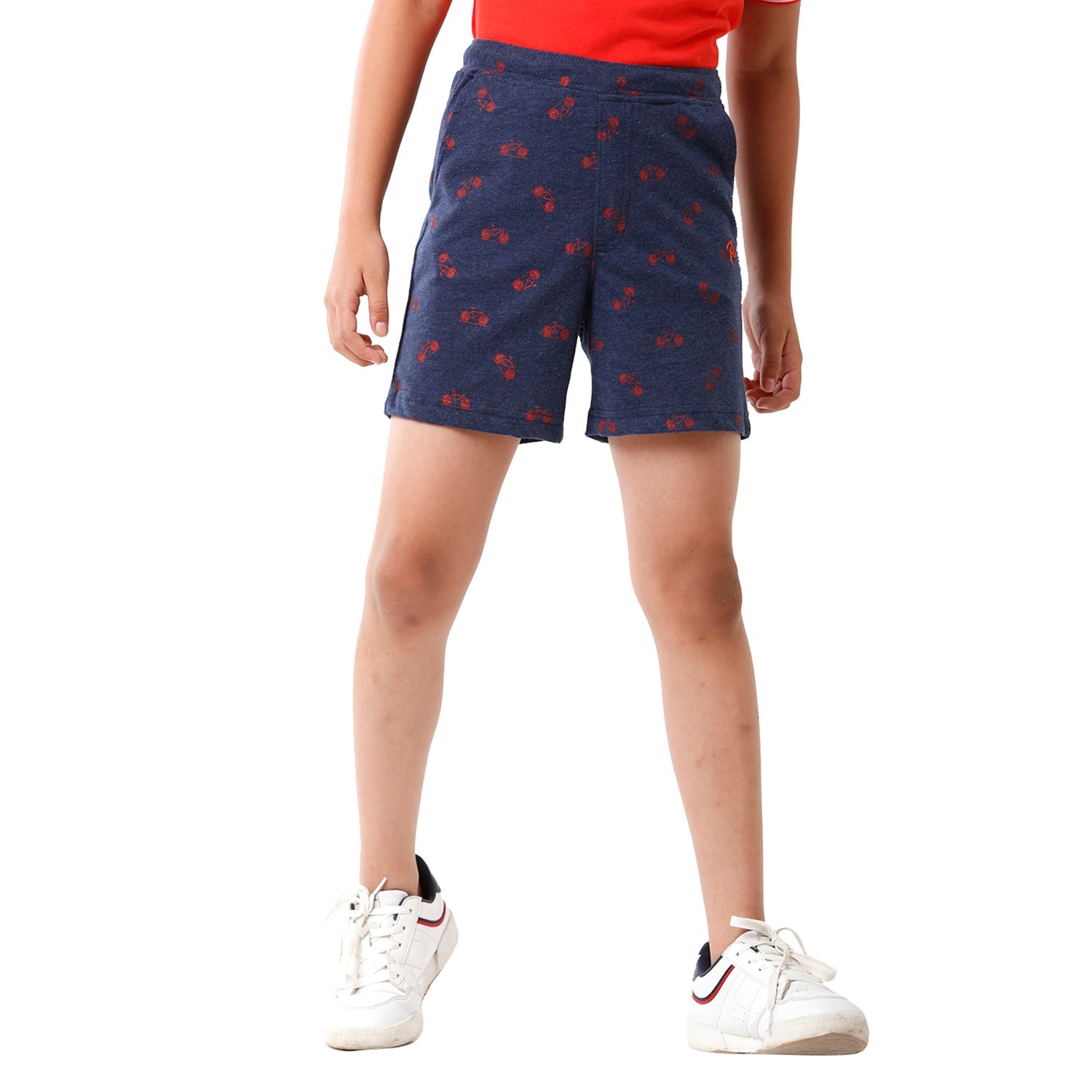 Printed Slim Fit Blue Color Cotton Shorts for Boys Classic Polo Bro
