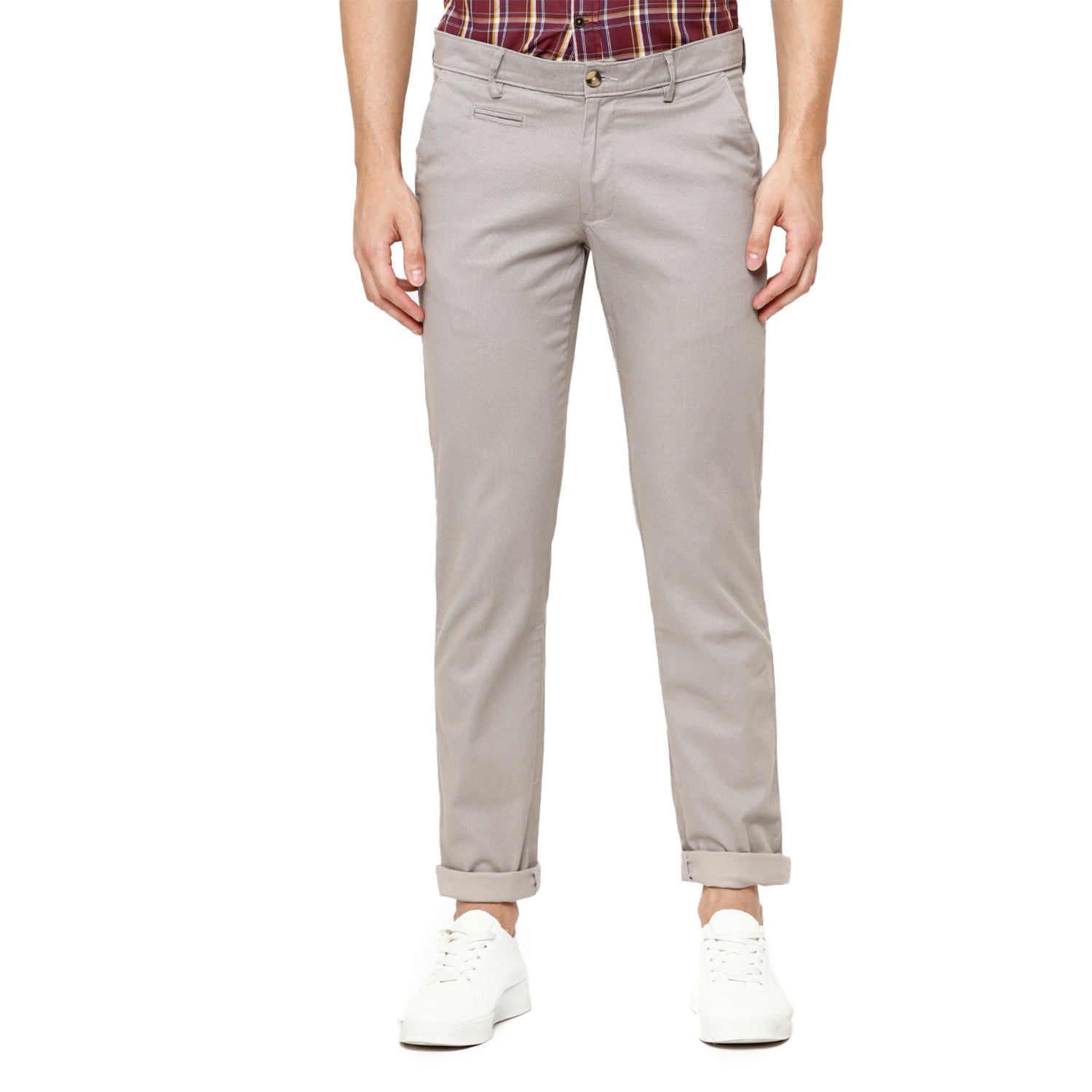 Swiss Club Men's Chisel Fit Grey Solid Cotton Blend Trousers - T-SC-37 C-GRY Swiss Trouser Swiss Club 