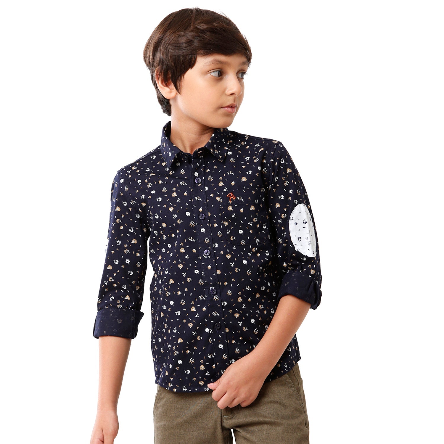 Classic Polo Bro Boys Printed Full Sleeve Slim Fit Navy Blue Color Shirt - BBSH S2 06 C Shirts Classic Polo 