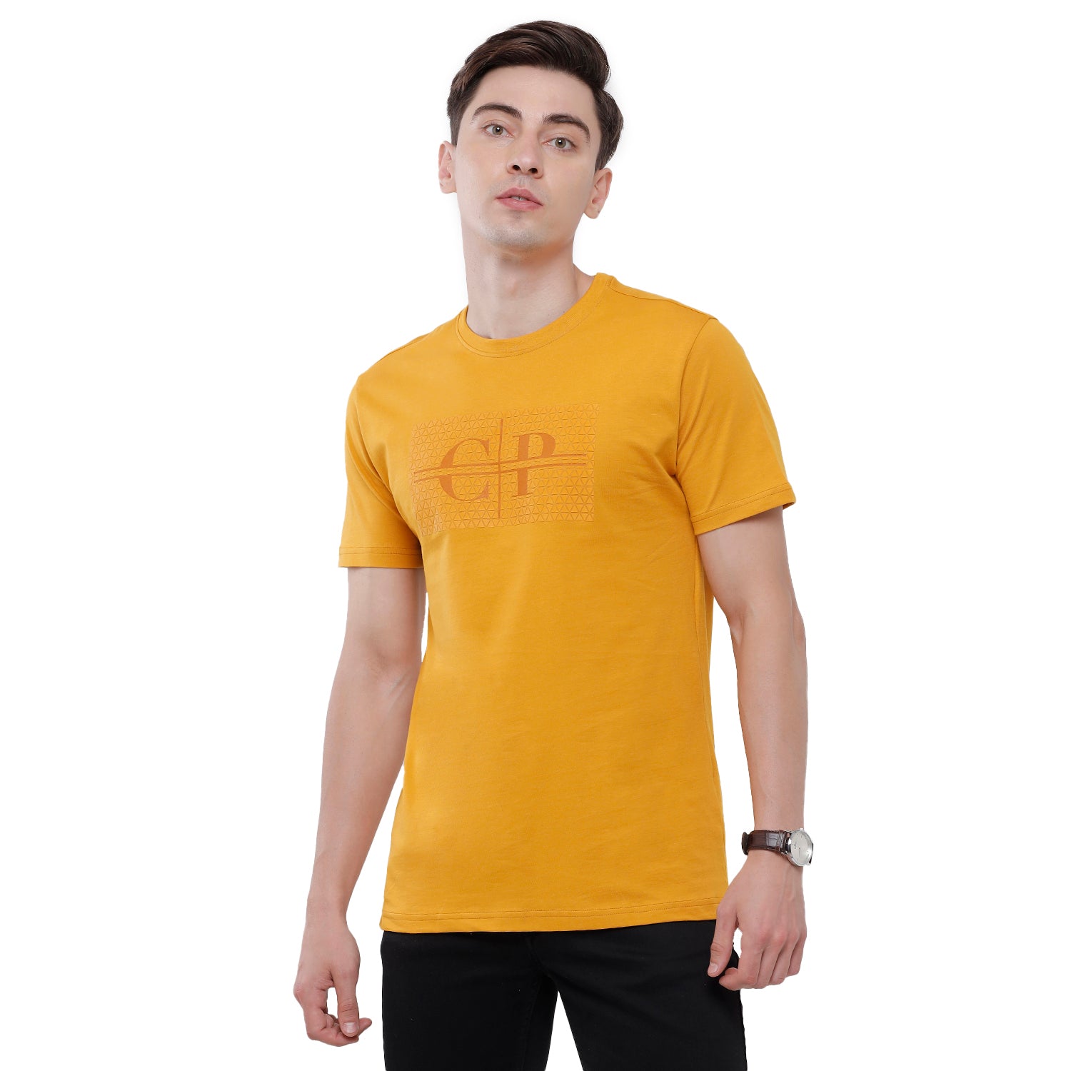 Classic Polo Mens Chest Print Half Sleeve Slim Fit T-Shirt (BALENO - 410 A SF C) T-shirt Classic Polo 