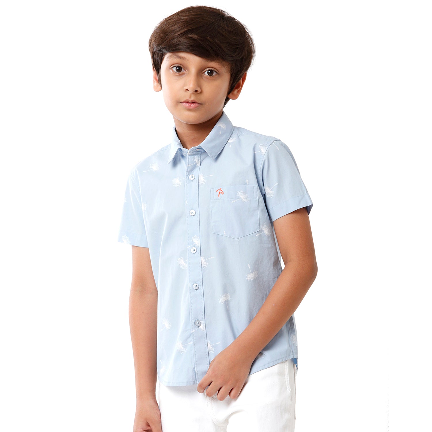 Classic Polo Bro Boys Printed Half Sleeve Slim Fit Light Blue Color Shirt - BBSH S2 04 A Shirts Classic Polo 