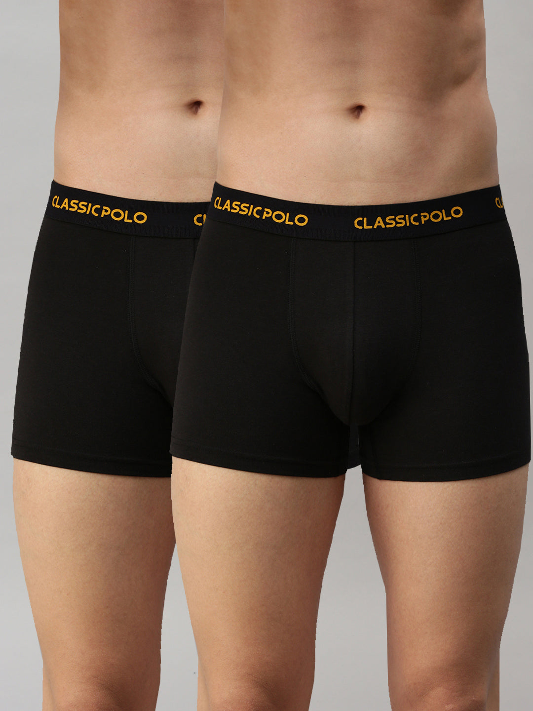 Classic Polo Men's Modal Solid Trunks Glance Black (Pack of 2)