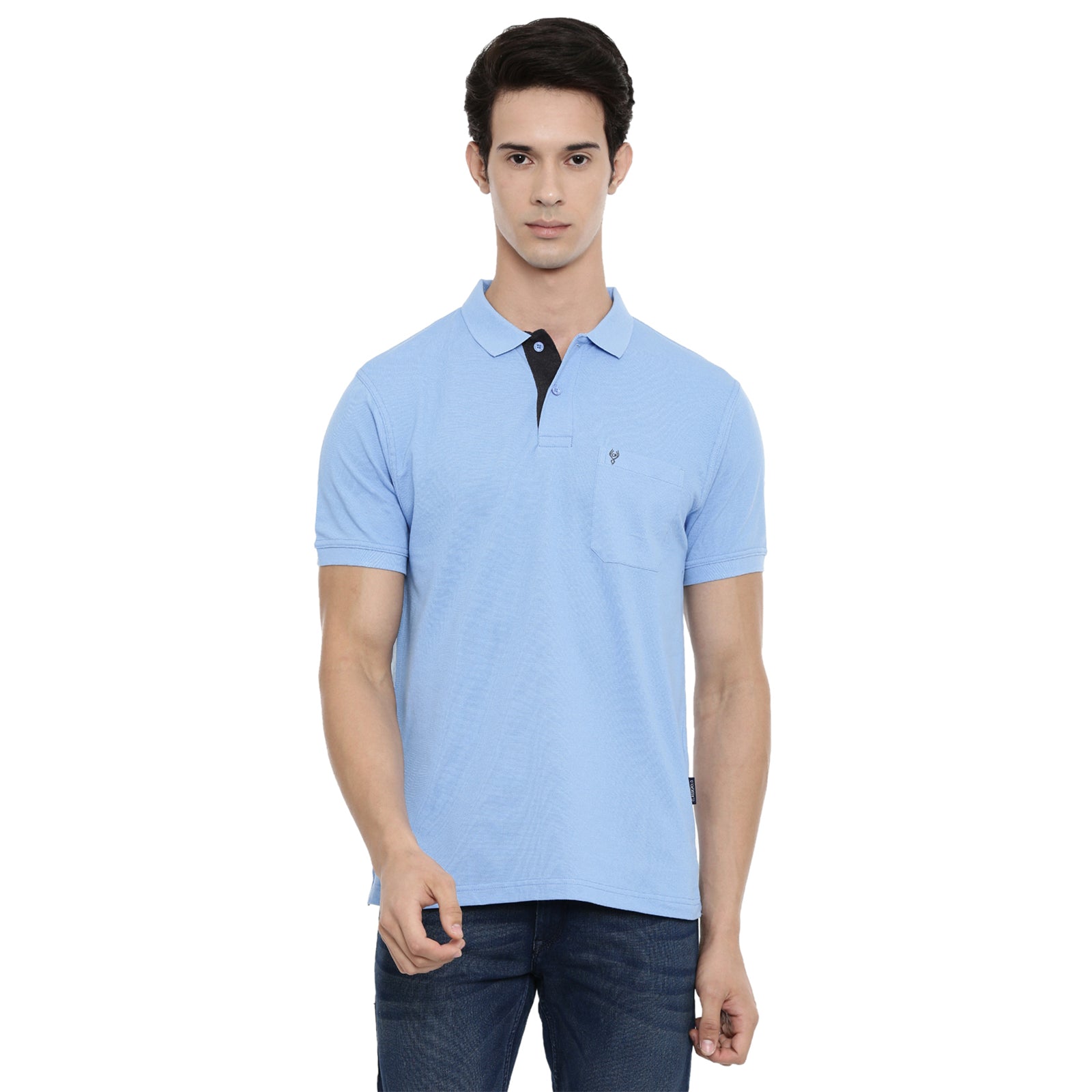 Classic Polo Light Blue Polo Neck Authentic Fit T Shirt Men - 4SSN 202 T-shirt Classic Polo 