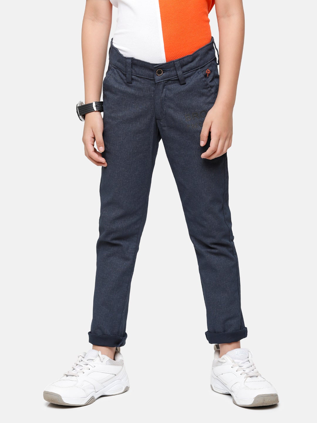 CP Boys Navy Solid Slim Fit Trousers Trouser Classic Polo 
