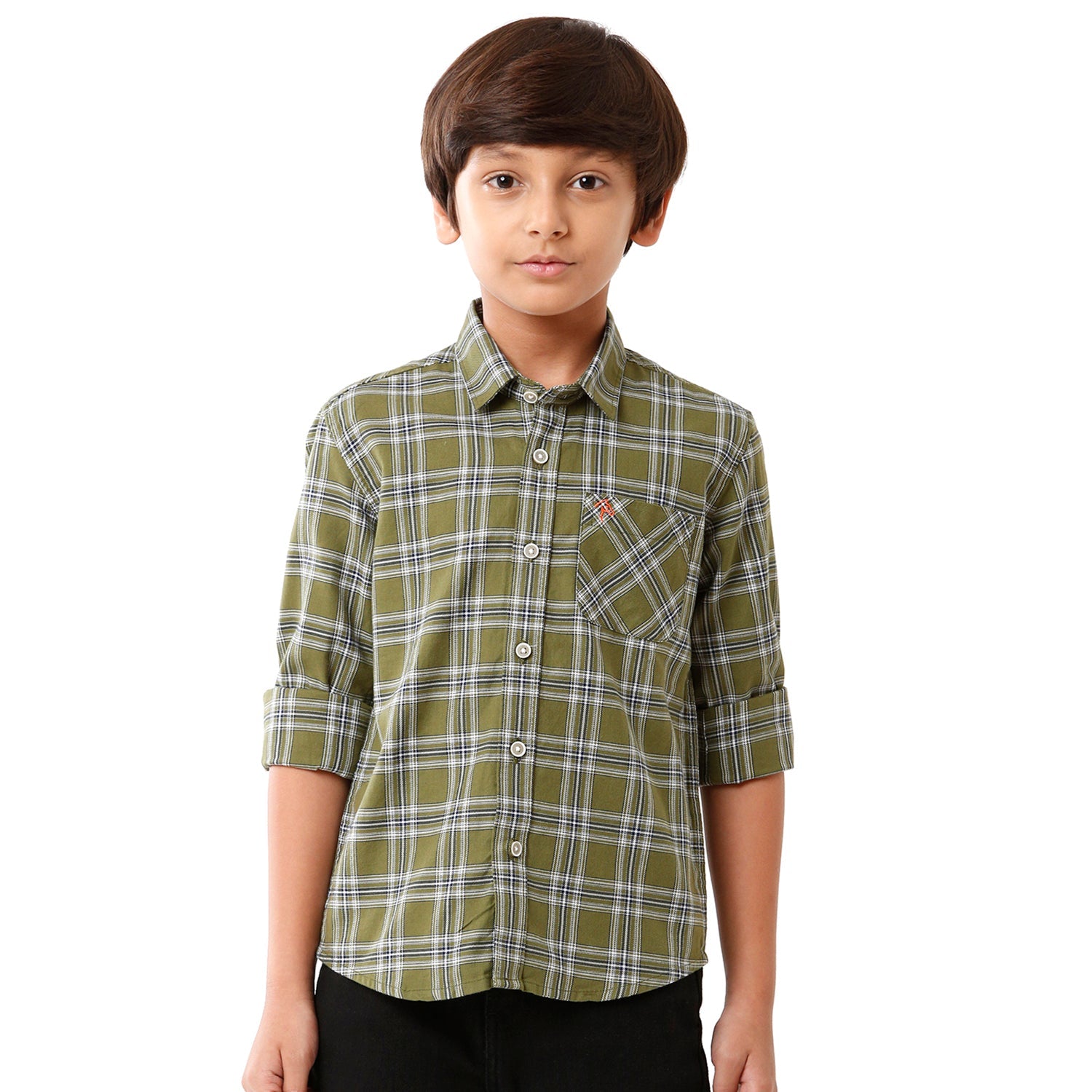 Classic Polo Bro Boys Checked Full Sleeve Slim Fit Sheen Green Color Shirt - BBSH S2 13 B Shirts Classic Polo 