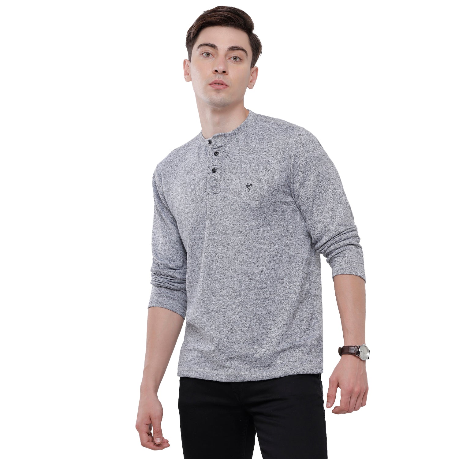 Classic Polo Mens Solid Full Sleeve Slim Fit T-Shirt (VERNO - 271 I SF Y) T-shirt Classic Polo 