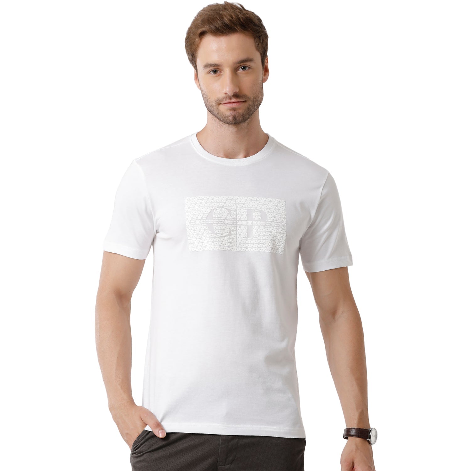 Men's White Color Half Sleeve Round Neck Solid T Shirt - BALENO - 410 B SF C T-shirt Classic Polo 